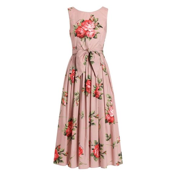 Dolce & Gabbana Women's Rose Bouquet Print Cotton Dress